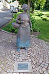 Gränna; Denkmal für Amalia Eriksson - Die Frau, die Gränna bekannt gemacht hat.
